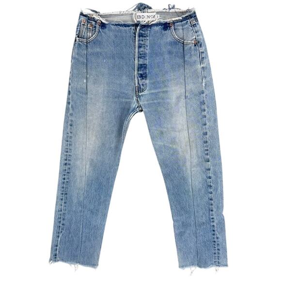 EB Denim Bandless Jeans Size 27 Vintage Levi's Buttonfly Cropped - Picture 1 of 4